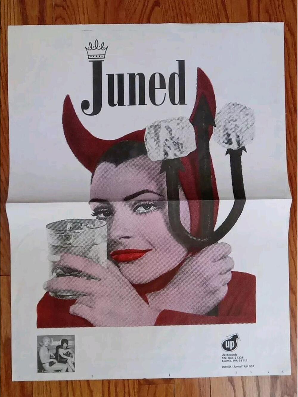 Juned Band Poster Vintage Original Indie Rock Up Records Devil Girl Art Promo